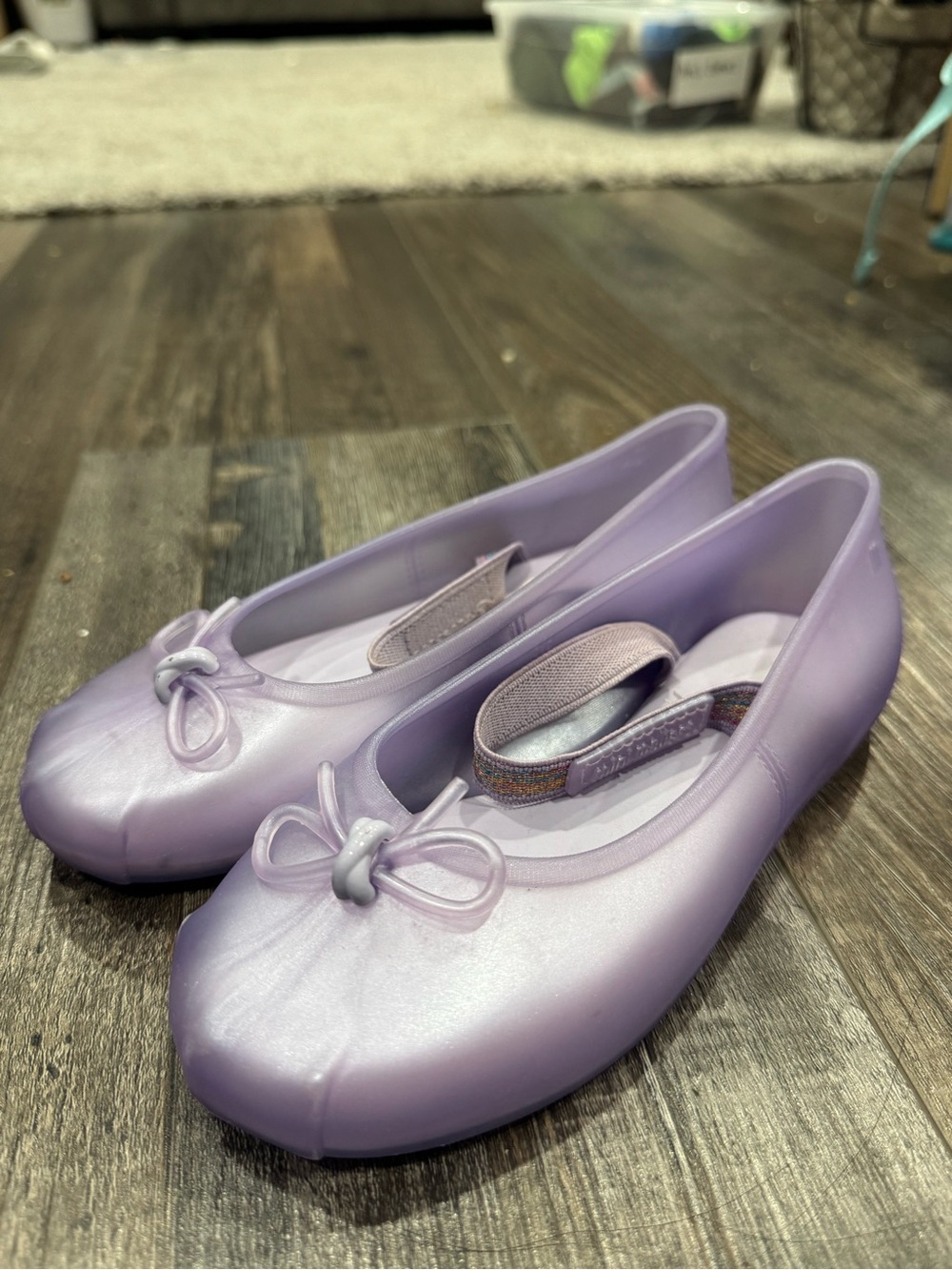 Mini Melissa Lavender Jelly Ballet Flats with Elastic Strap